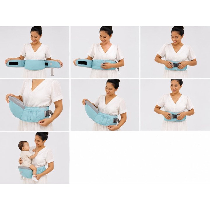 PORTE BEBE HANCHE BLEU