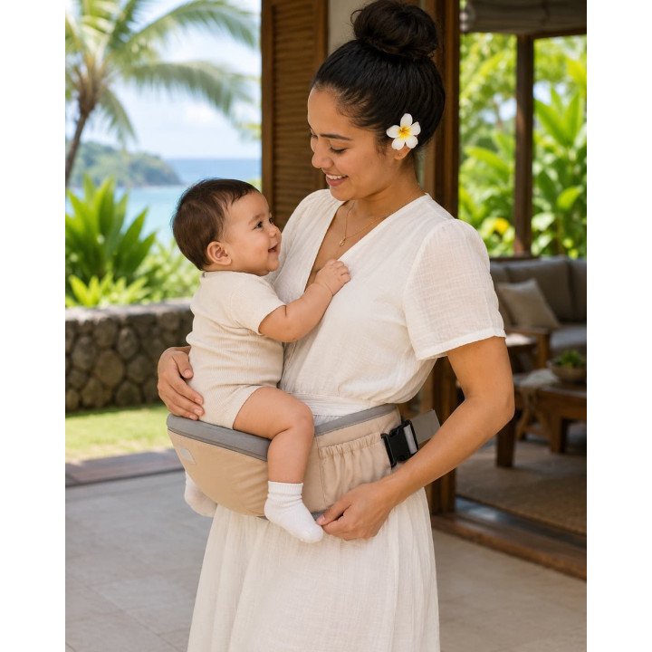PORTE BEBE HANCHE BEIGE