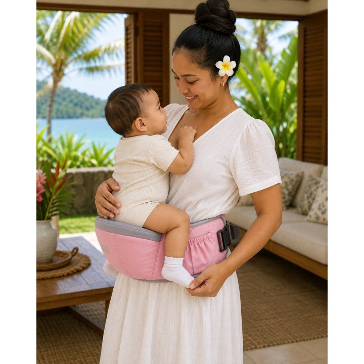 PORTE BEBE HANCHE ROSE
