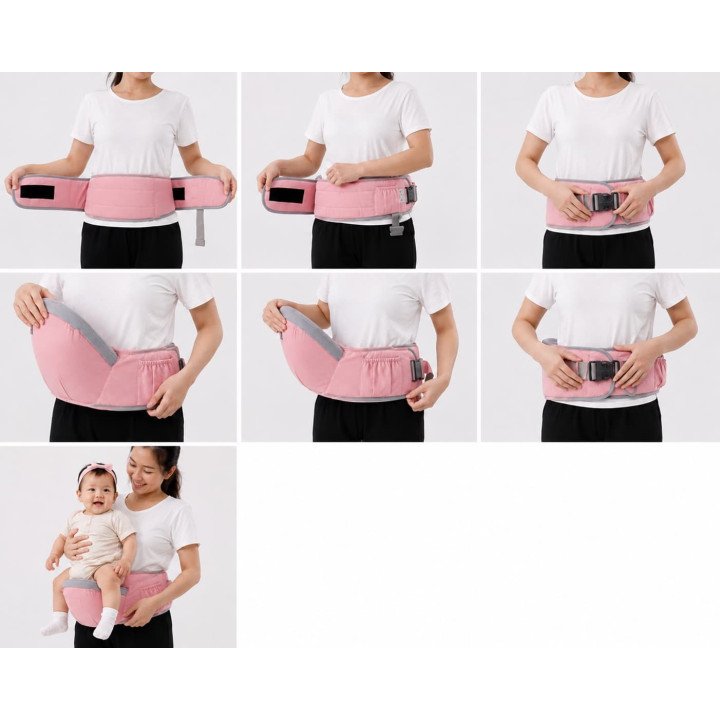 PORTE BEBE HANCHE ROSE