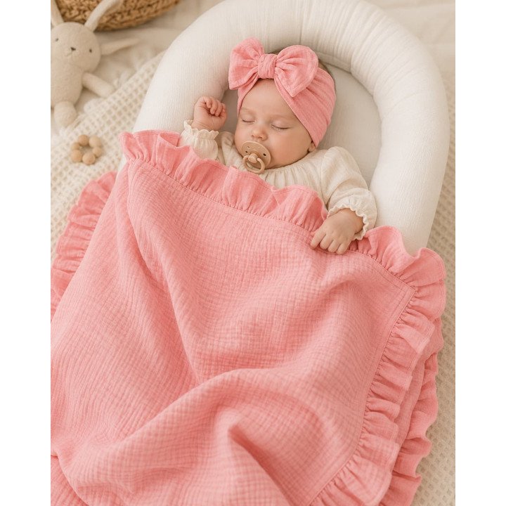 COUVERTURE DOUCE 150 X 140 CM ROSE