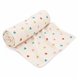 LANGE 95X95 CM COEURS