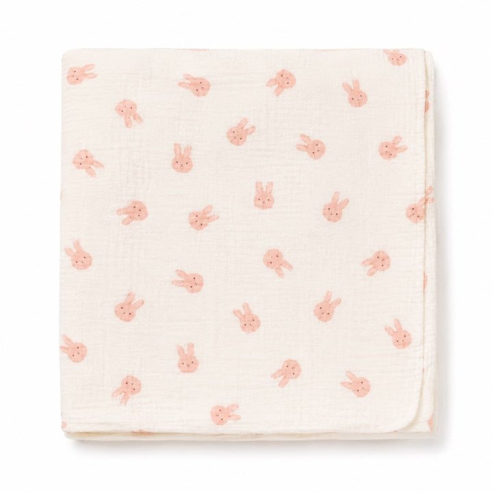 LANGE 95X95CM LAPIN ROSE