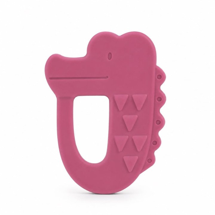 ANNEAU DE DENTITION CROCODILE ROSE