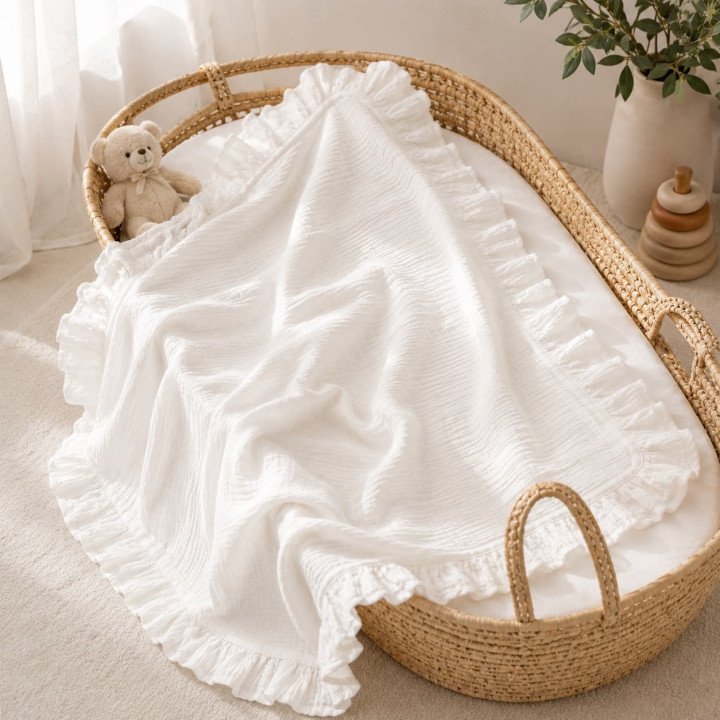 COUVETURE DOUCE 100 X 80 CM BLANCHE