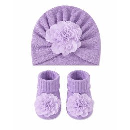 BONNET PLUS CHAUSSETTES MAUVE