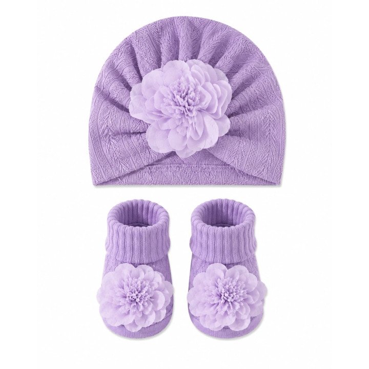 BONNET PLUS CHAUSSETTES MAUVE