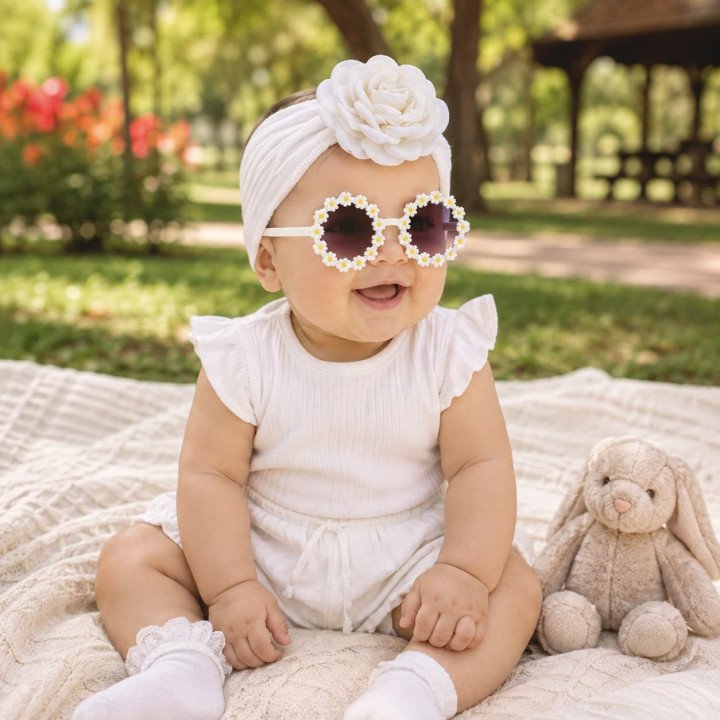 SERRE TETE PLUS LUNETTES DE SOLEIL BLANC