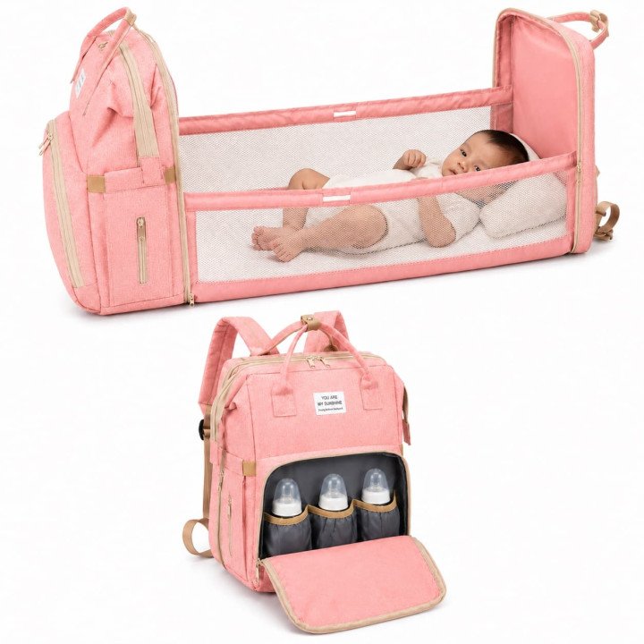 SAC A LANGER A DOS 2 EN 1 ROSE