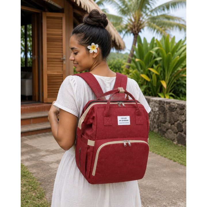 SAC A LANGER A DOS 2 EN 1 ROUGE