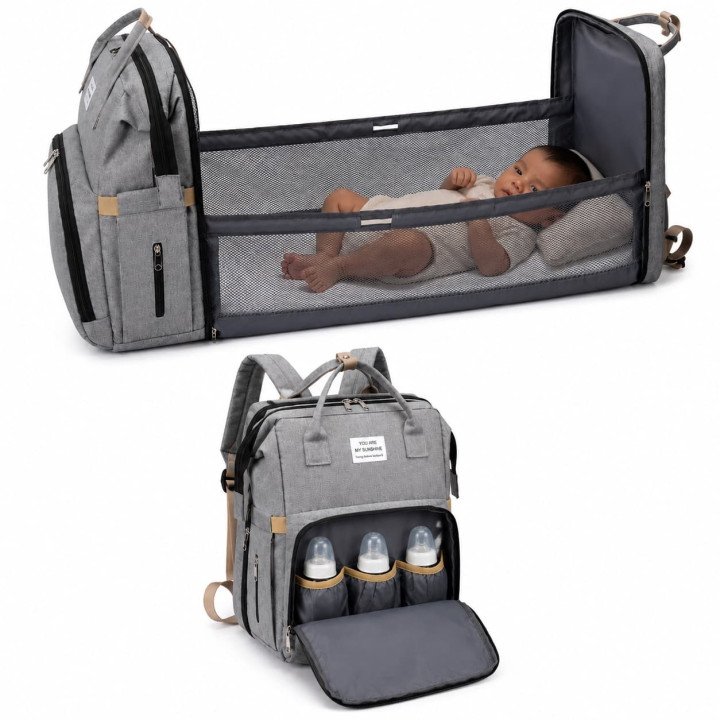 SAC A LANGER A DOS 2 EN 1 GRIS