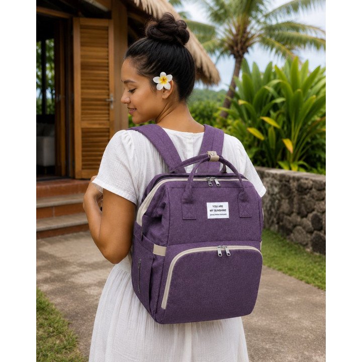 SAC A LANGER A DOS 2 EN 1 MAUVE