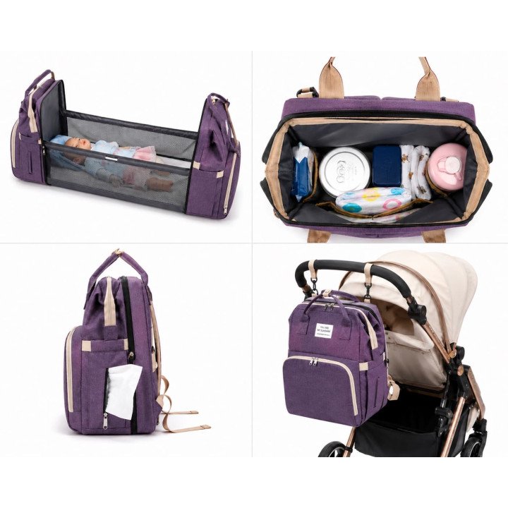SAC A LANGER A DOS 2 EN 1 MAUVE