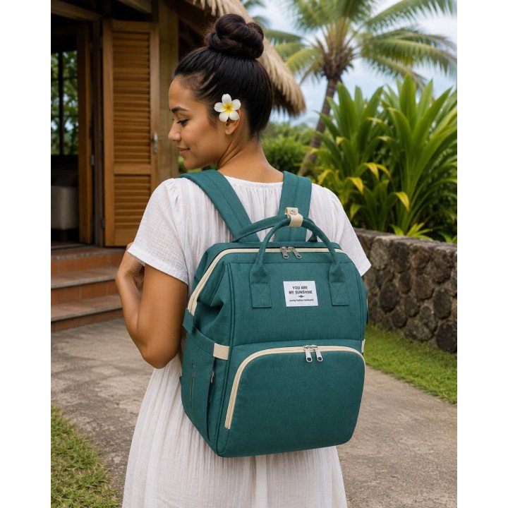 SAC A LANGER A DOS 2 EN 1 VERT