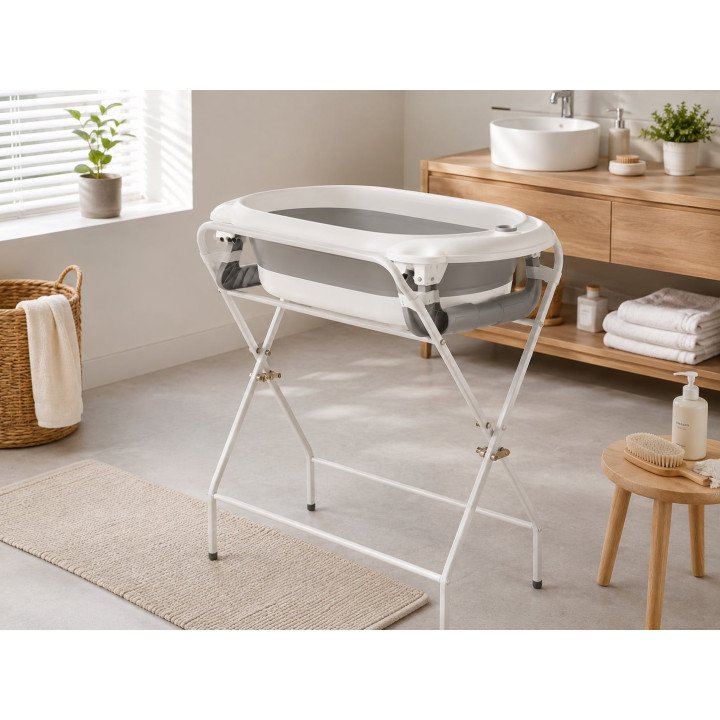 BAIGNOIRE SUR PIED 2 EN 1 GRIS