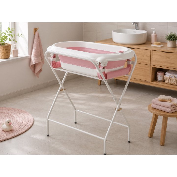 BAIGNOIRE SUR PIED 2 EN 1 ROSE